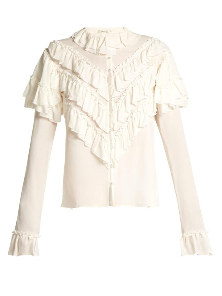 Rodarte Ruffled Silk Blouse