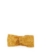 Matchesfashion.com Missoni - Knotted Zigzag Knitted Headband - Womens - Gold