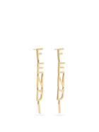 Matchesfashion.com Fendi - Logo Drop Earrings - Womens - Gold