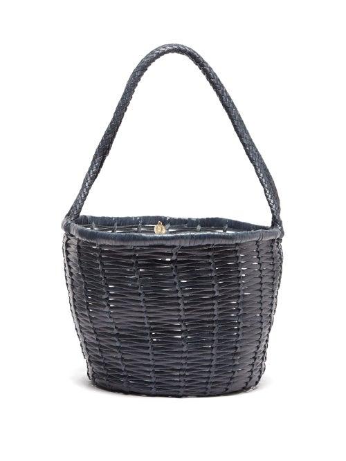 Dragon Diffusion - Jane Birkin Woven-leather Basket Bag - Womens - Navy