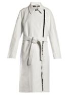 Matchesfashion.com Balenciaga - Belted Leather Coat - Womens - White Multi