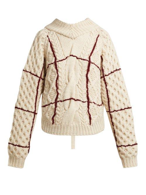Matchesfashion.com Toga - Open Back Cable Knit Sweater - Womens - Cream