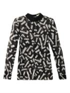 Saint Laurent Graffiti-print Turned-collar Blouse