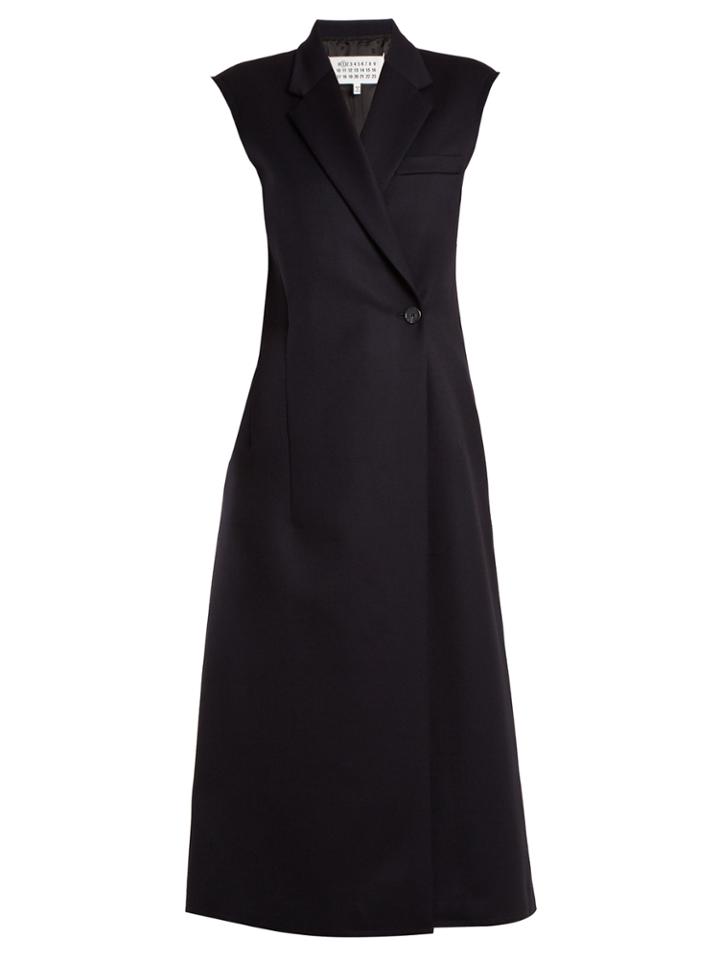 Maison Margiela Double-breasted Sleeveless Wool Dress