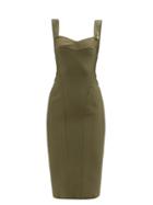 Versace - Sweetheart-neckline Jersey Dress - Womens - Khaki