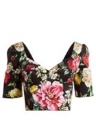 Dolce & Gabbana Floral-print Cotton-blend Cropped Top