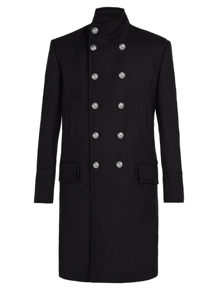 Balmain Long Wool And Cashmere-blend Coat