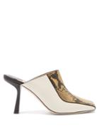 Matchesfashion.com Jimmy Choo - Marcel 85mm Snake-effect Leather Mules - Womens - Black Cream