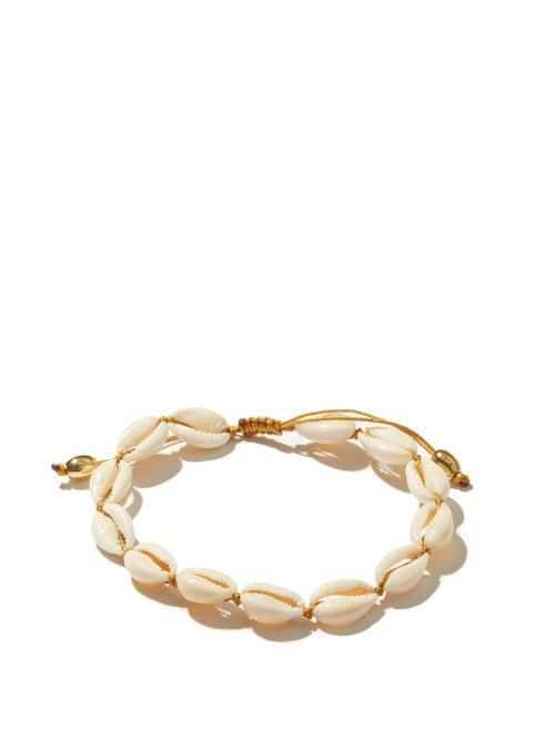 Ladies Jewellery Tohum - Puka-shell & 24kt Gold-plated Ankle Bracelet - Womens - White