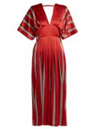 Matchesfashion.com Roksanda - Mihara Striped Silk Satin Dress - Womens - Red Stripe