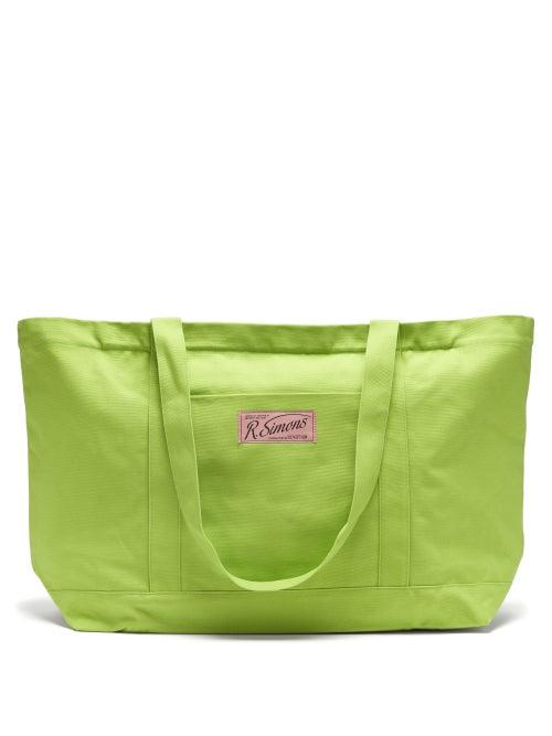 Raf Simons - Logo-patch Canvas Tote Bag - Womens - Green