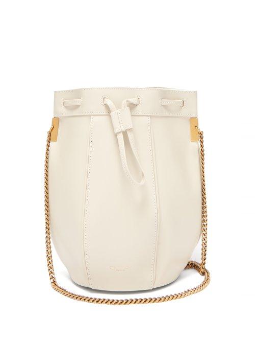 Matchesfashion.com Saint Laurent - Talitha Smooth Leather Bucket Bag - Womens - White