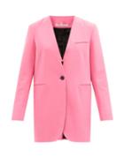 Ladies Rtw Mm6 Maison Margiela - Single-breasted Raw-edged Suit Jacket - Womens - Pink