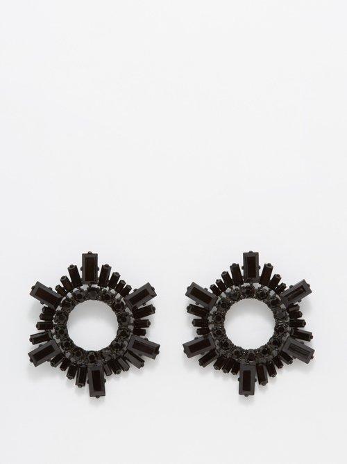 Amina Muaddi - Begum Mini Crystal-embellished Earrings - Womens - Black
