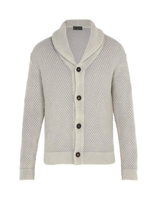 Matchesfashion.com Iris Von Arnim - Galileo Waffle Knit Cashmere Cardigan - Mens - Light Grey