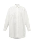 Totme - Longline Logo-embroidered Cotton-poplin Shirt - Womens - White