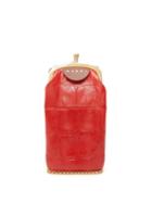 Matchesfashion.com Marni - Top Frame Crocodile Effect Leather Bag - Womens - Red