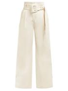 Matchesfashion.com Proenza Schouler - High Rise Wide Leg Jeans - Womens - Ivory