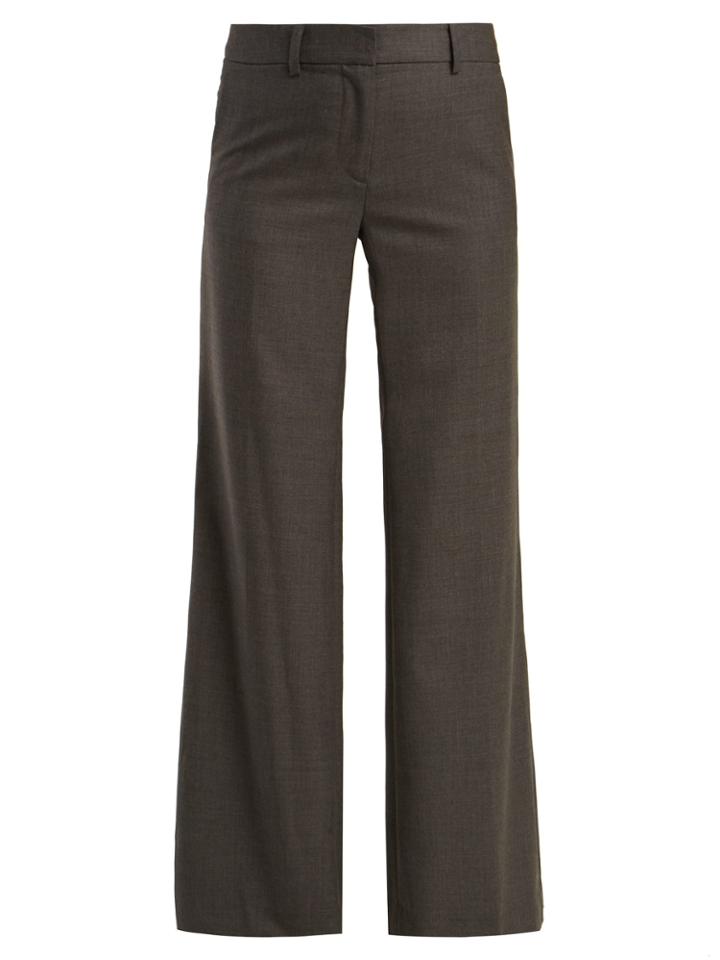 Nili Lotan Irene Wide-leg Wool-crepe Trousers