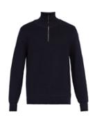 Matchesfashion.com Salle Prive - Rikard Half Zip Wool Sweater - Mens - Dark Blue