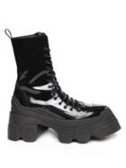 Simone Rocha - Track Sole Lace-up Patent-leather Brogue Boots - Womens - Black