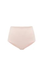Matchesfashion.com Mara Hoffman - Lydia High Rise Ribbed Bikini Briefs - Womens - Pink