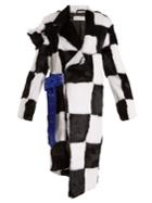 Marques'almeida Deconstructed Checkerboard Fur Coat