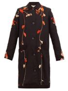 Matchesfashion.com By Walid - Clara Floral Embroidered Silk Coat - Womens - Black Red