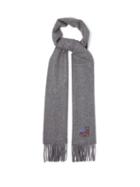 Mens Accessories Loewe - Anagram-embroidered Cashmere Scarf - Mens - Grey