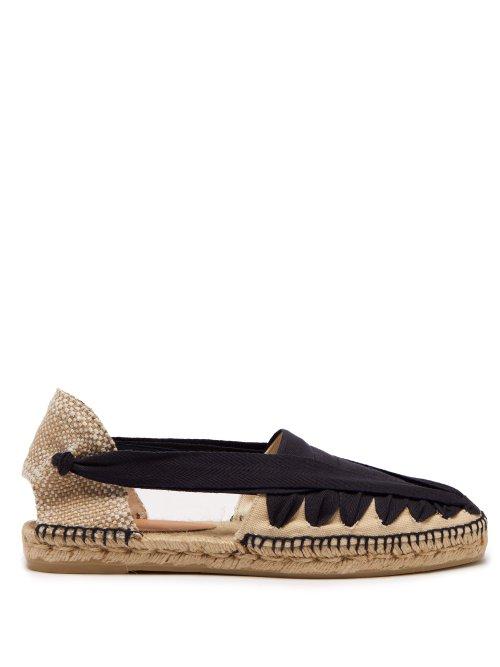 Matchesfashion.com Castaer - Norman Ribbon Weave Cotton Canvas Espadrilles - Mens - Blue White