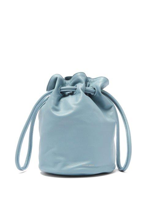 Matchesfashion.com Mansur Gavriel - Drawstring Pouch Leather Bag - Womens - Light Blue