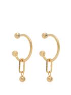 Matchesfashion.com Burberry - Hoop And Crystal Embellished Pendant Earrings - Womens - Gold