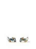 Suzanne Kalan - Nola Topaz, Diamond & 14kt Gold Earrings - Womens - Blue Gold