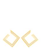 Azlee White Light Enamel & Yellow-gold Earrings