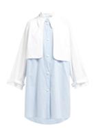 Matchesfashion.com Mm6 Maison Margiela - Double Layered Cotton Shirtdress - Womens - Blue White