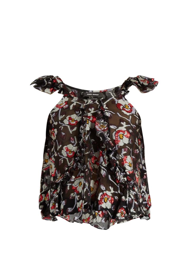 Isabel Marant Piety Silk-blend Floral Fil Coup Top