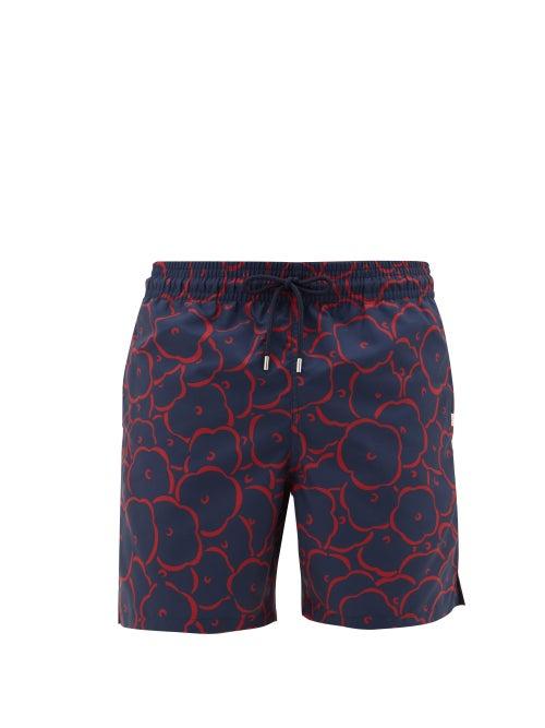 Matchesfashion.com Derek Rose - Maui 25 Floral-print Swim Shorts - Mens - Red Navy
