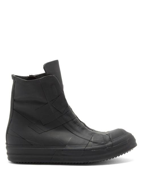 Matchesfashion.com Rick Owens - Taped Rubber High-top Trainers - Mens - Black