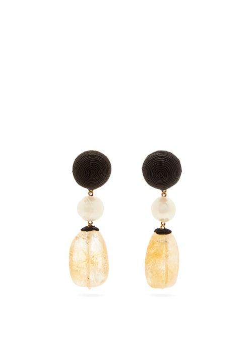 Matchesfashion.com Rebecca De Ravenel - Mini Treasures Drop Earrings - Womens - Black Multi