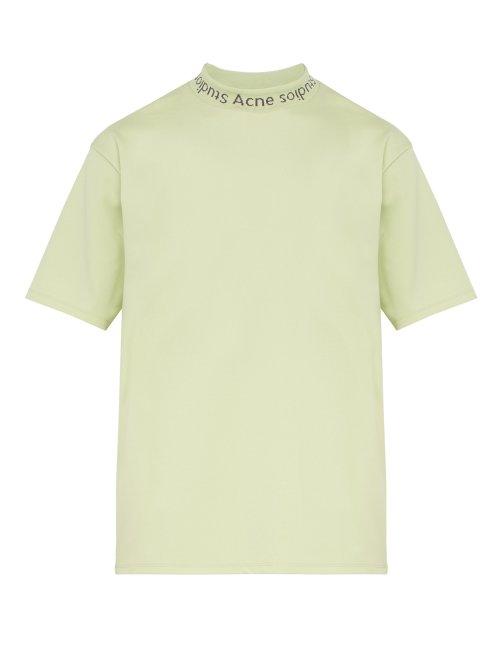 Matchesfashion.com Acne Studios - Navid Logo High Crew Neck T Shirt - Mens - Light Green