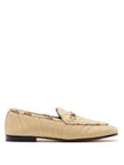 Matchesfashion.com Gucci - Jordaan Leather Trimmed Matelass Loafers - Womens - Beige