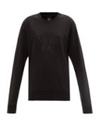 Ladies Rtw More Joy By Christopher Kane - More Joy-embroidered Cotton-jersey Sweatshirt - Womens - Black