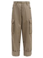 Loewe - Panelled Twill Cargo Trousers - Mens - Green