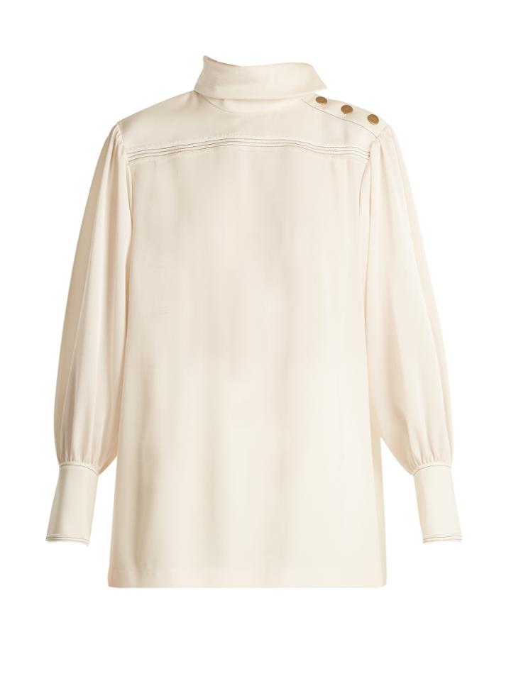 Sonia Rykiel High-neck Crepe Shirt