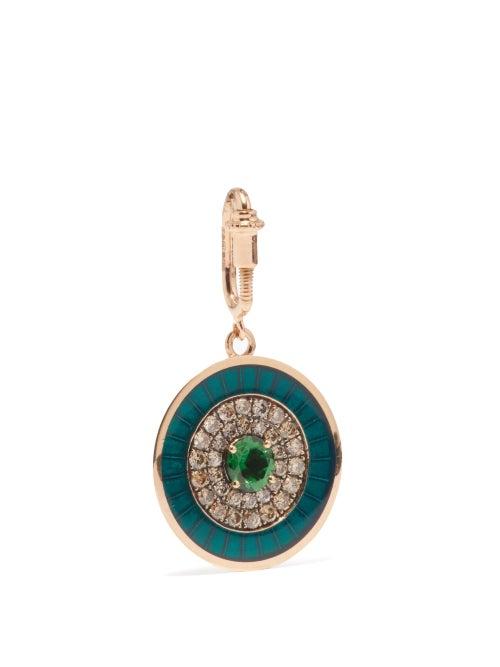 Selim Mouzannar - Kastak Diamond, Tsavorite & 18kt Rose-gold Charm - Womens - Green Multi