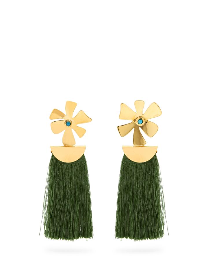Lizzie Fortunato Daisy Crater Tassel Earrings