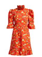Matchesfashion.com Batsheva - Western Print Cotton Mini Dress - Womens - Red Multi