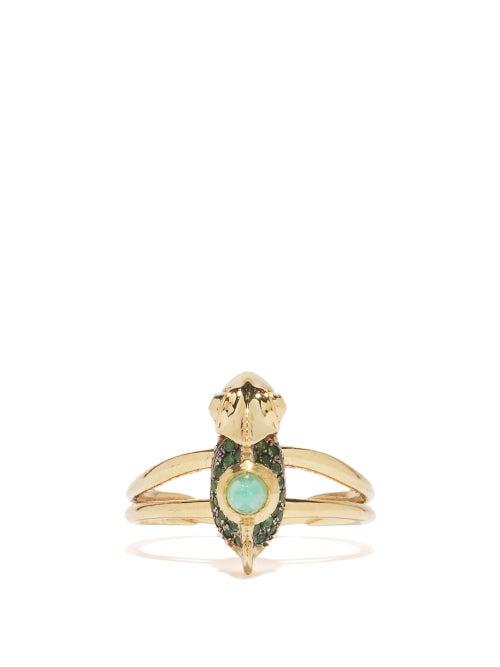 Daniela Villegas - Preemie Chameleon Tsavorite & 18kt Gold Ring - Womens - Green Multi
