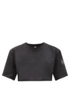 Matchesfashion.com Adidas By Stella Mccartney - Future Playground Cropped Technical T-shirt - Womens - Black