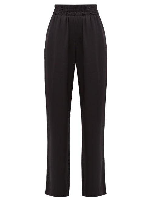 Matchesfashion.com Burberry - Seighford High Rise Silk Satin Trousers - Womens - Black